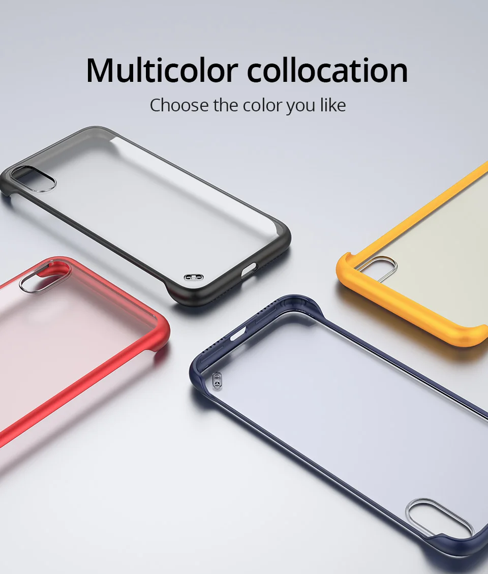 PZOZ For Apple iPhone 11 Pro Max X Xr Protection Case Xs Max 7 Case 8 6S Plus Rimless Luxury Case Ultra Thin Back Cover For iPhone7 iPhone8 iPhonex iPhone11 Smart Phone 5.8 6.1 6.5 Inch Protective Case Accessories