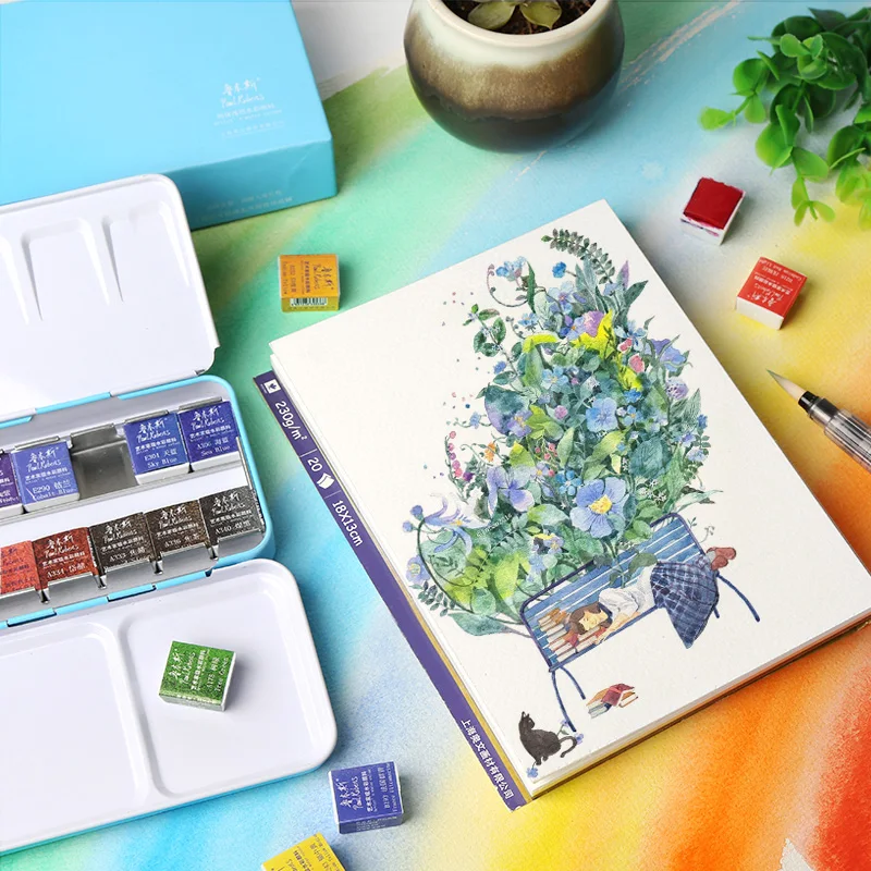 Рубенс Твердые акварельные краски в жестяной коробке Прозрачный Новый 12/24/48