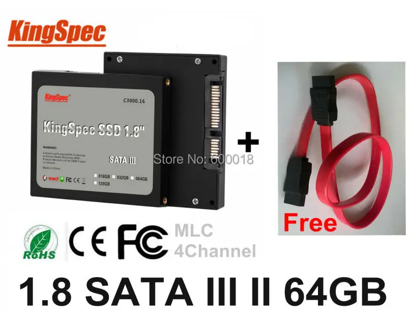 Kingspec 1.8 &quot2 5 дюймовый SATA II III 3 SSD Solid State disk Drive 64 ГБ HDD Жесткий Диск Ноутбуков