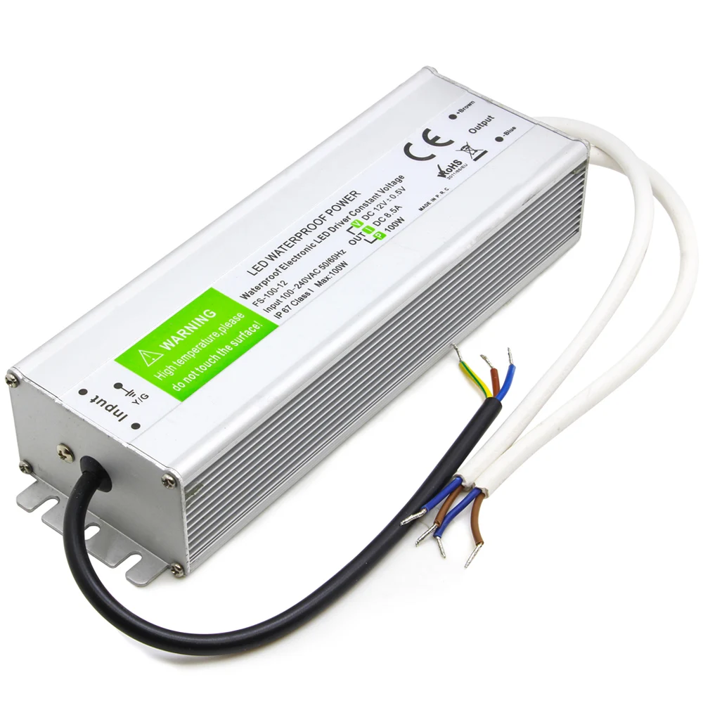 100W Светодиодный выход драйвера DC12V адаптер IP67 Открытый водонепроницаемый