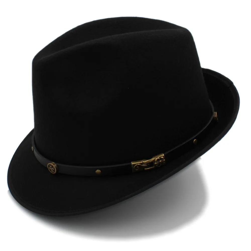 Женская и Мужская шерстяная шапка Fedora для леди на зиму осень шляпа homberg Jazz с