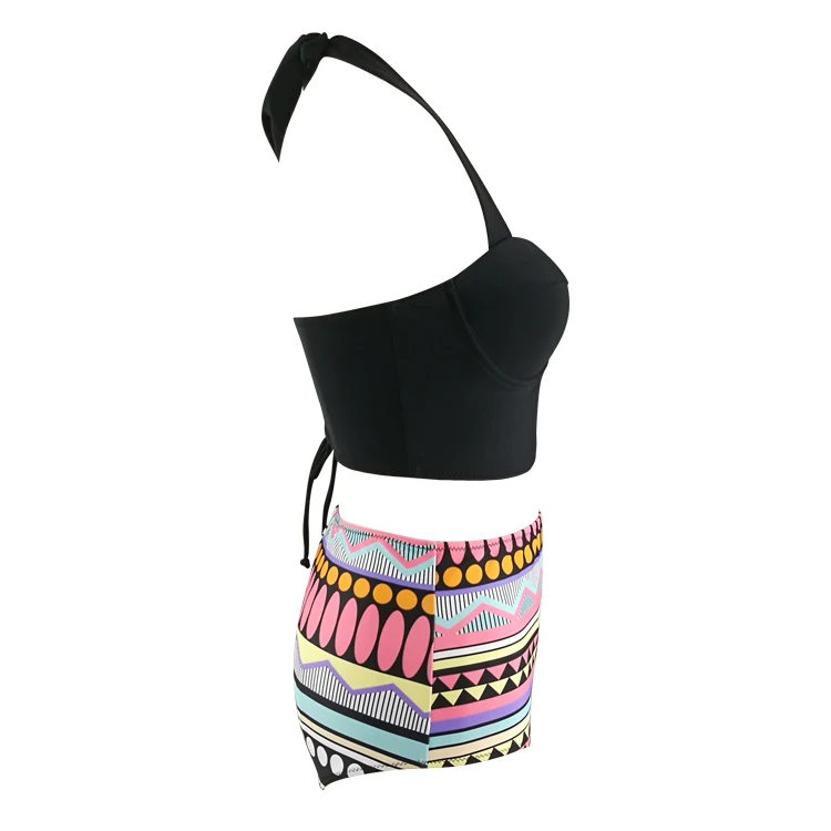 2017 Новый Бикини Плюс Размер Женщин Купальники Высокая Талия Купальник Холтер топ