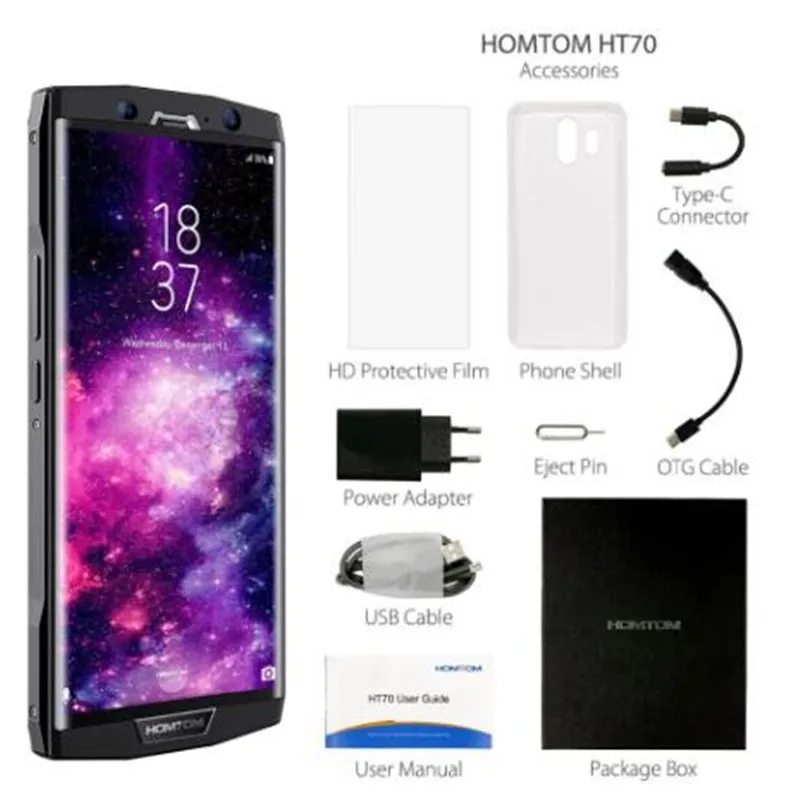 HOMTOM HT70 10000 мАч смартфоны 6 0 "Android 7 4G ram 64G rom MTK6750T Восьмиядерный 16 Мп + 5 OTG OTA gps Две sim