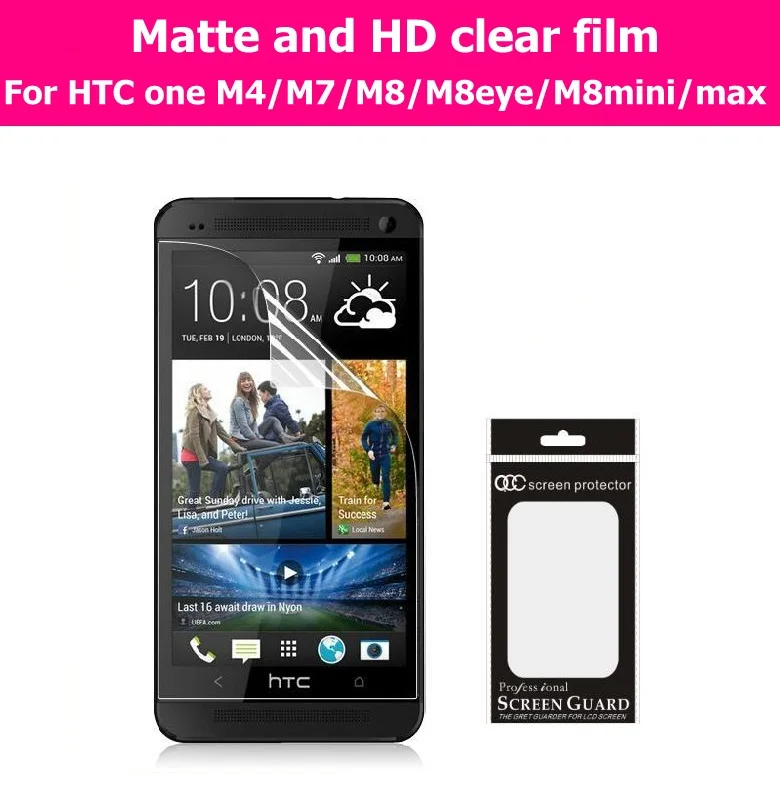 Антибликовая матовая пленка для HTC One M4 D601E mini M7 802T M8 M8mini Mini2 Eye Max HD прозрачный