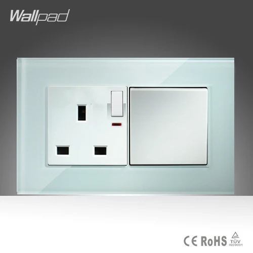 13A Великобритания переключаемая светодиодная розетка и 1 банда способ Wallpad 146*86 мм