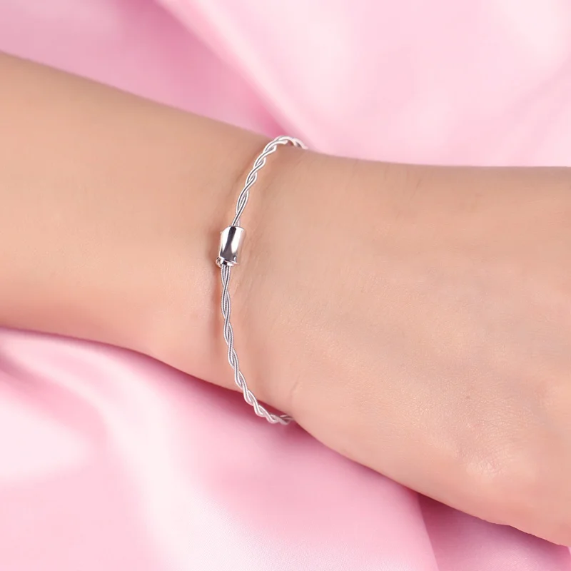 Новый AU750 Желтое золото Белое розовое браслет Модный милый счастливый 3 1g|rose gold