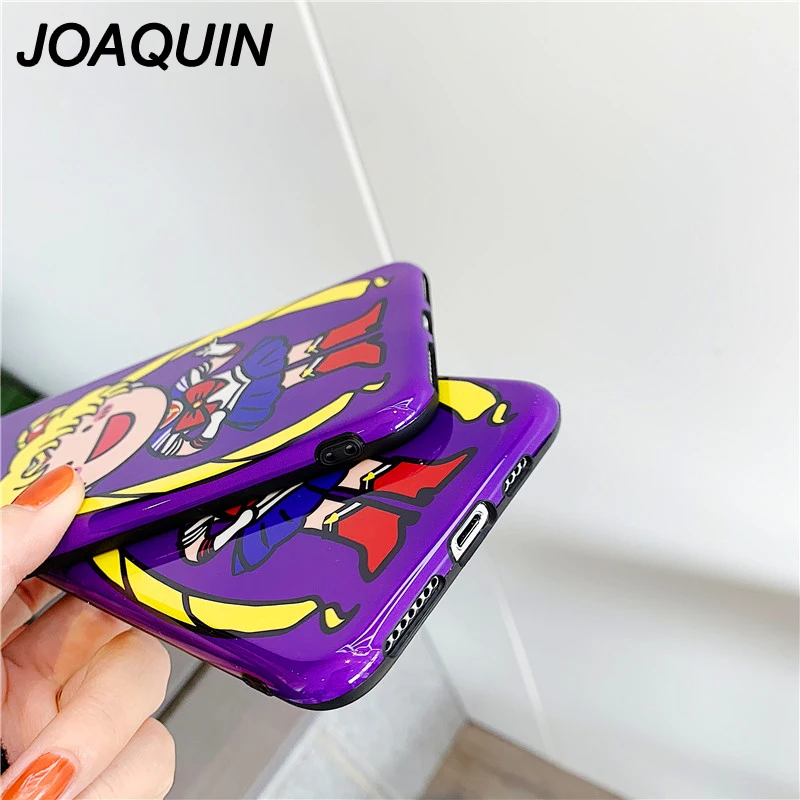 Фиолетовый японский аниме Kawaii Сейлор Мун девушка телефон чехол для iPhone 6 Puls 6S 7 8 X XS
