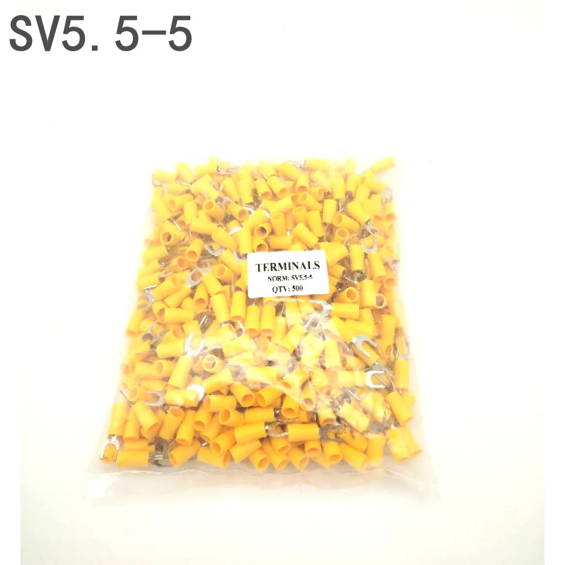 SV5.5-5 500 шт. SV5.5-4 SV5-5 SV5-6 SV5 Черный изолированный вилочный вилка мобильное радио VHF обжим проводов, клемма Кабельный разъем - Цвет: SV5.5-5
