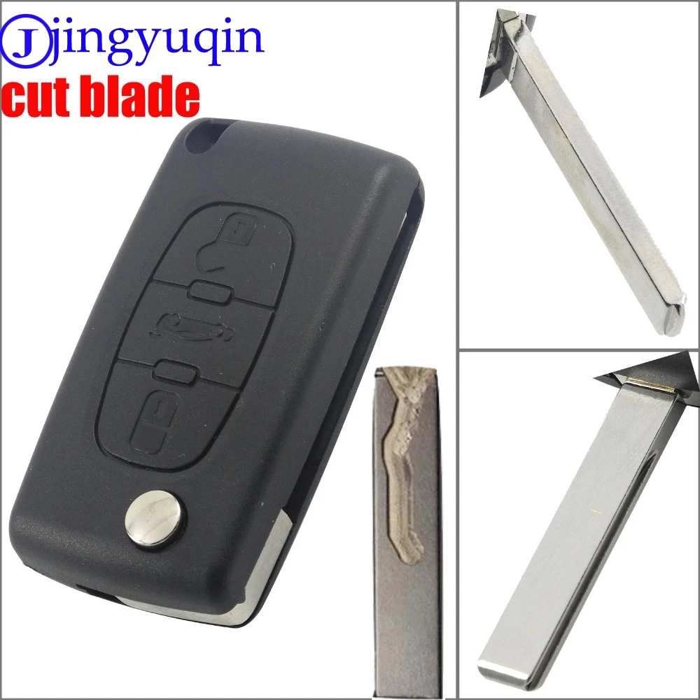 Чехол для ключей jingyuqin cut/uncut blade 3 кнопки чехол Peugeot 407 207 301 307 308 508 607|Ключ от авто| |