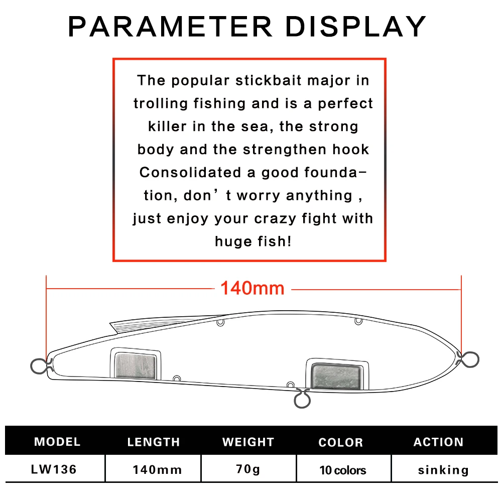 Hunthouse Тонущий Карандаш приманка для рыбной ловли жесткая троллинга окуня 14 см 70 г