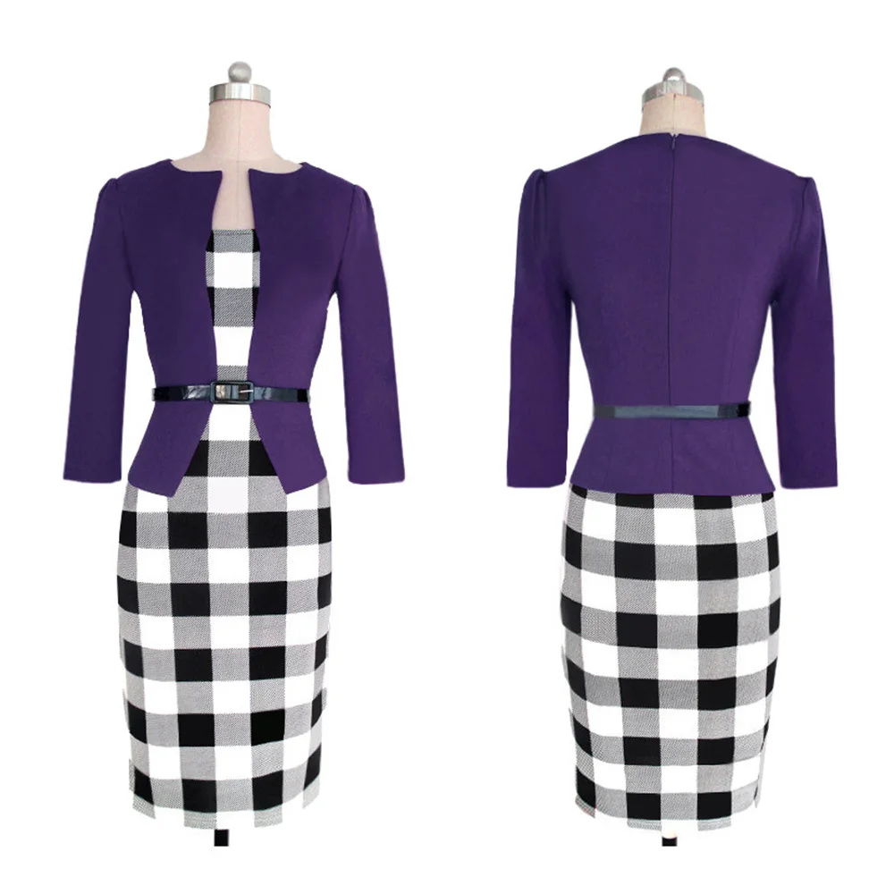 Женское летнее элегантное платье-футляр с рукавом три четверти Лоскутная Одежда