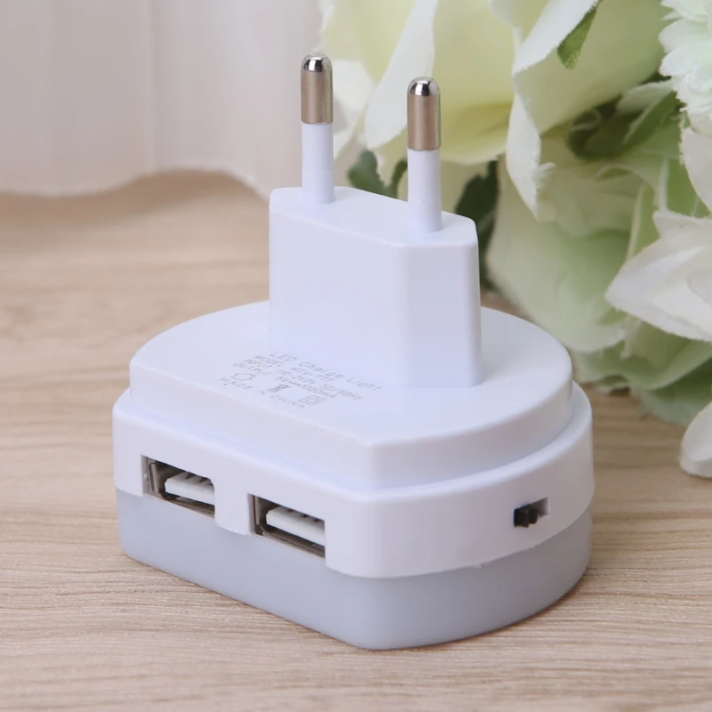 Светодиодный ночник с двойным USB настенным зарядным устройством настенный