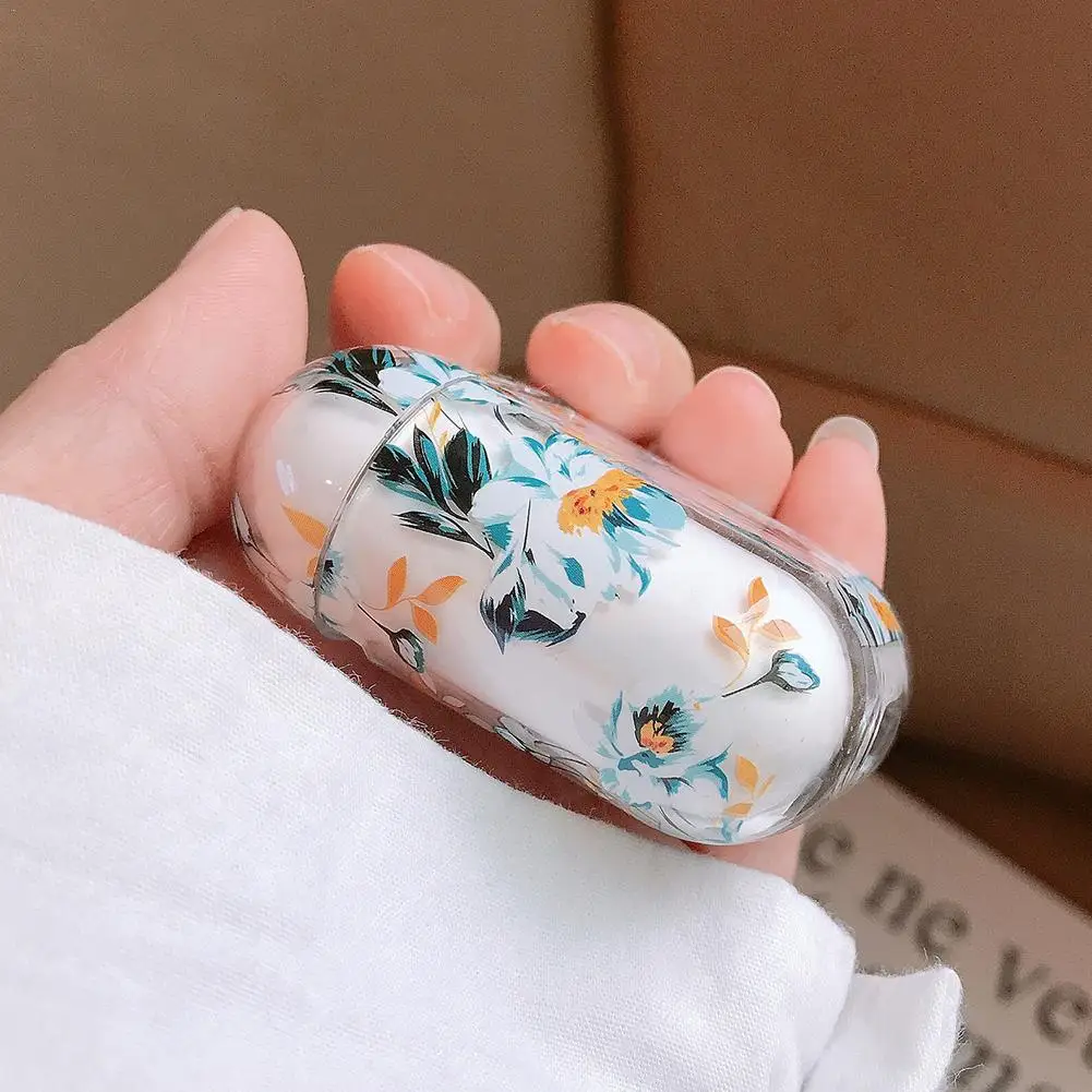 Защитный чехол для Airpods прозрачный лимон клубника с узором беспроводные Bluetooth