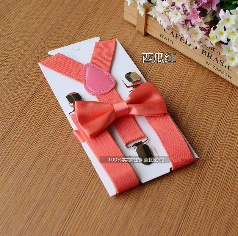 Kids Elastic Suspenders& Bow Tie RetailChildren Matching Tuxedo Suit Boys Girls Costume Adjustable Y-Back Brace Belt for 1-10T