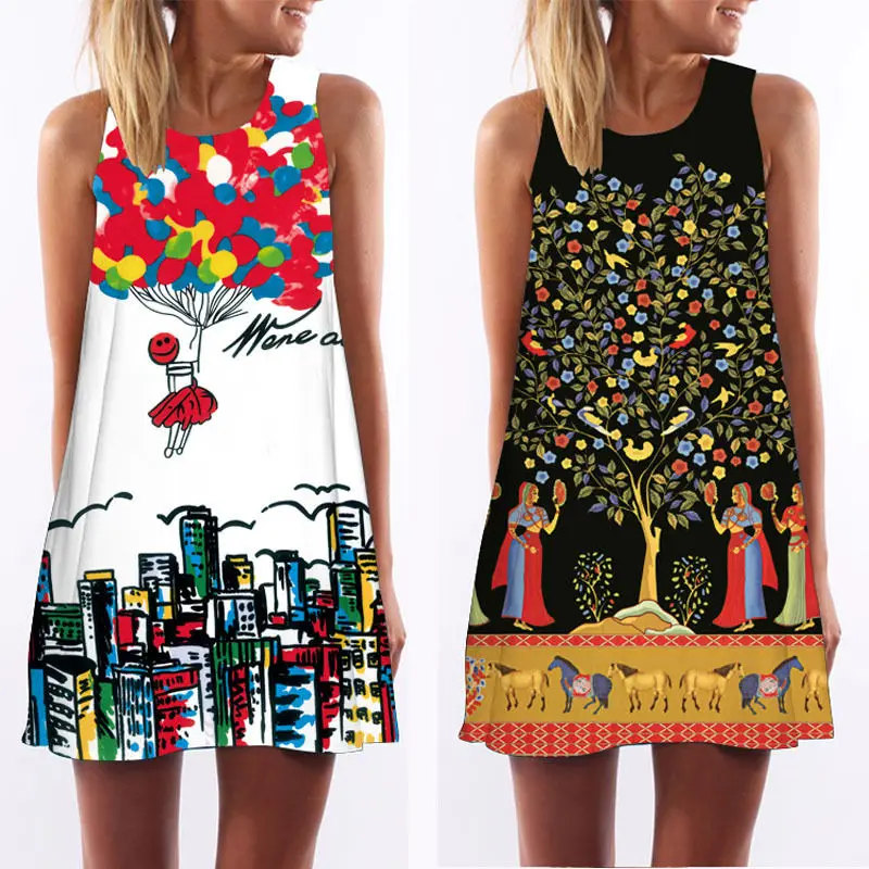 Женское шифоновое летнее пляжное платье в уличном стиле повседневное мини