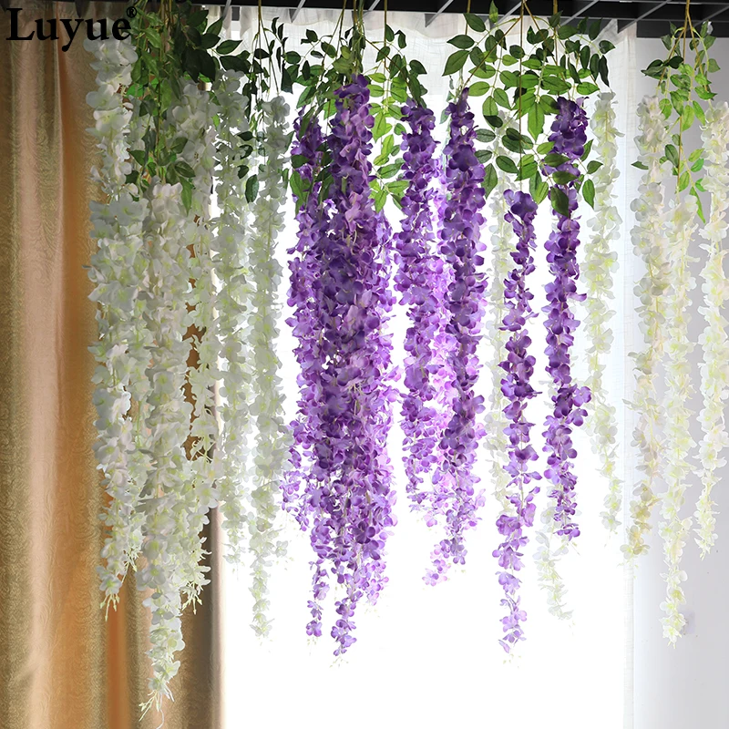 Свадебные украшения Luyue 140 и 110 см искусственные цветы Глициния лозы для свадебных