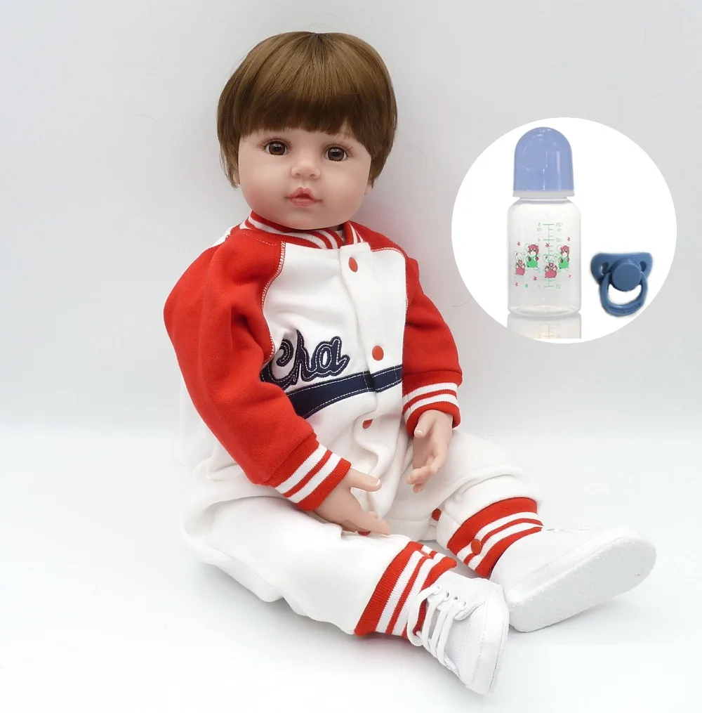 

DollMai bebe мальчик reborn bonecas 22 "мягкая ткань тела силиконовые reborn младенцы малыш куклы для детские подарки куклы Высокое качество