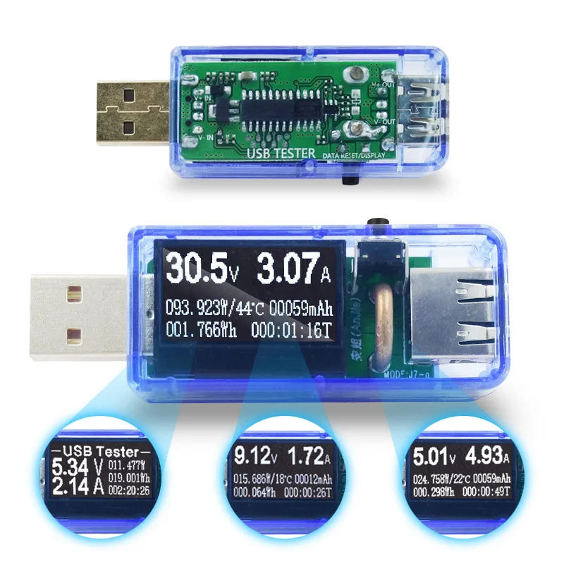 USB тестер 7 в 1 цифровой вольтметр постоянного тока амперметр измеритель вольт