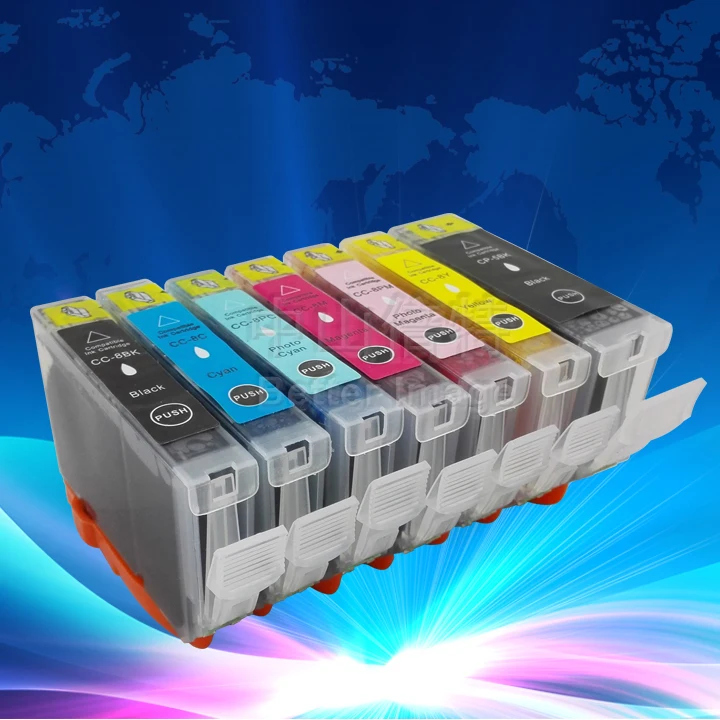

INK WAY 7C, 1SET of PGI-5BK CLI-8B/8C/8M/8Y/8PC/8PM compatible ink cartridges for Canon PIXMA MP950 MP960 MP970