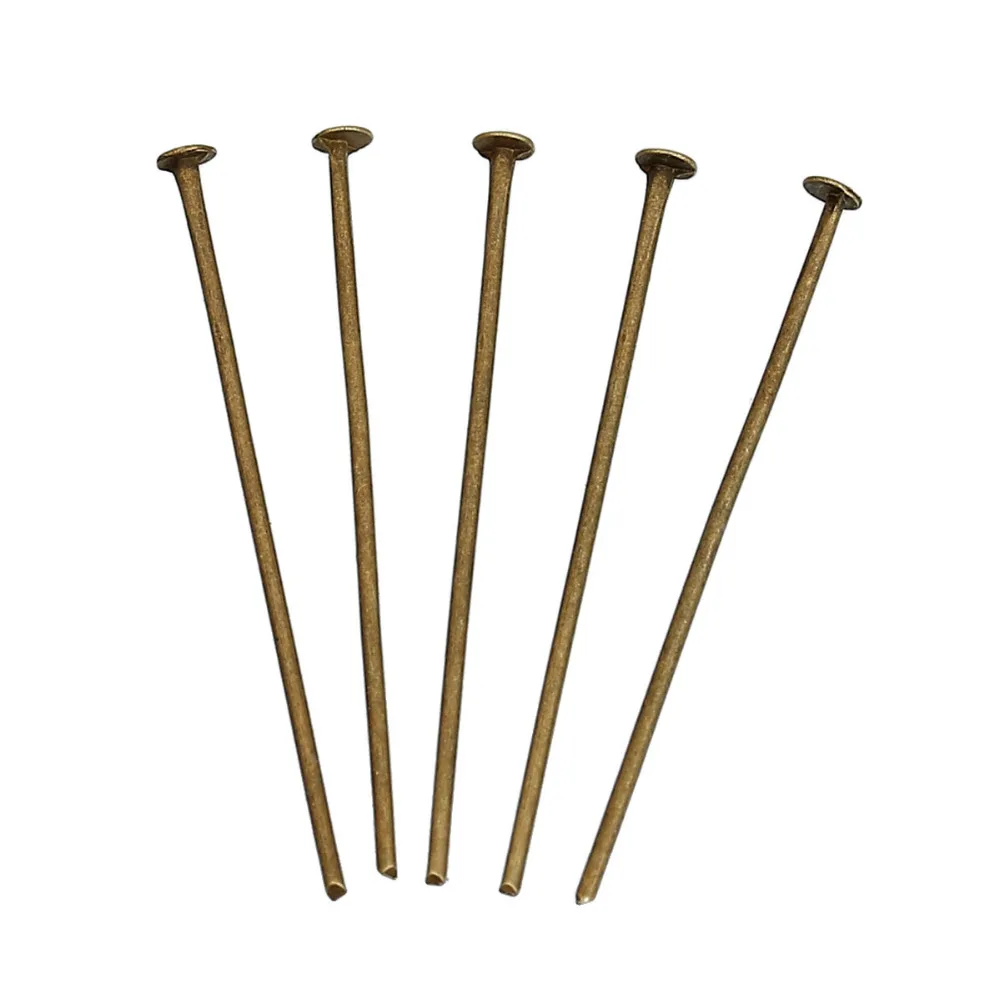 

DoreenBeads 500 PCs Bronze Color Head Pins Findings 30x0.8mm(20 gauge) (B03599), yiwu