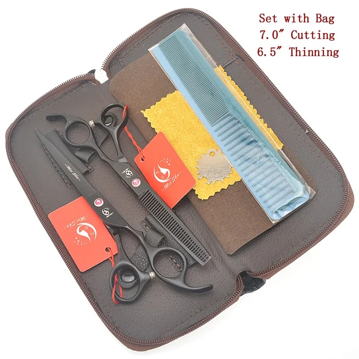 HA0460 with Bag 70 Meisha 7," Профессиональные Парикмахерские ножницы для стрижки 6,5" филировочные ножницы стали 440C Парикмахерская Tesoura поставщиков HA0461 - Цвет: HA0460 with Bag 70