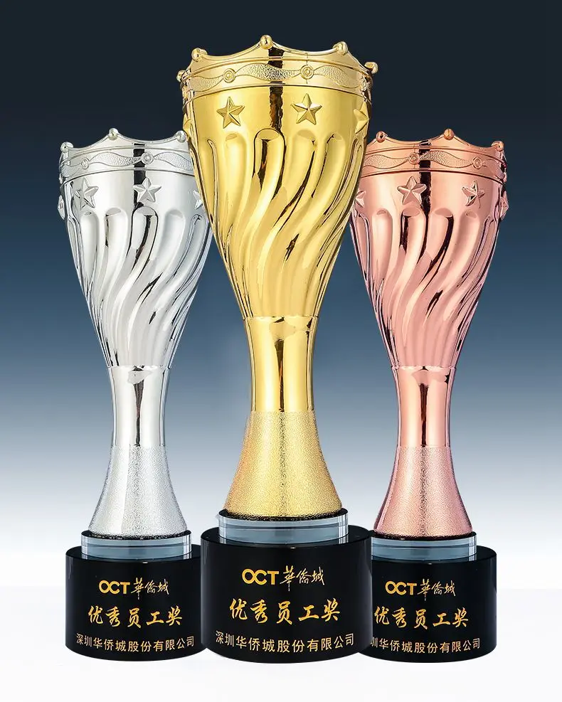 

High quality!High-end five-pointed star trophy metal resin medal sales champion team souvenir,Free shipping!