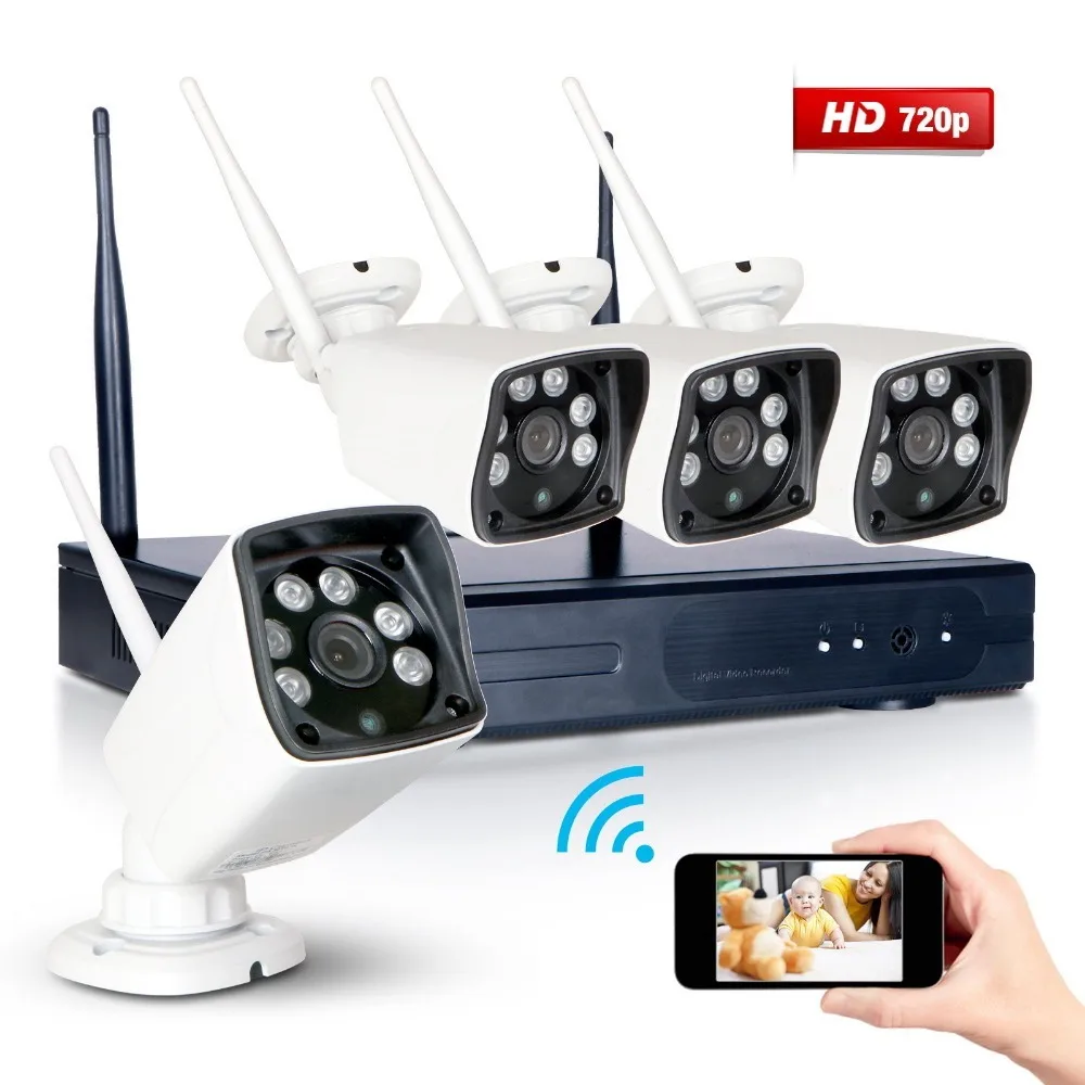 4 канальный сетевой видеорегистратор системы видеонаблюдения с Wi Fi 4x720P HD уличная