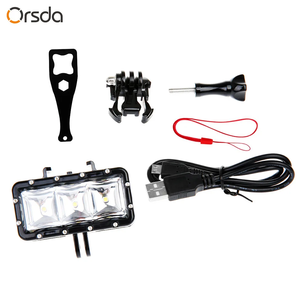 Orsda gopro light светодиодный свет высокой Мощность на камеры видеонаблюдения Видео led