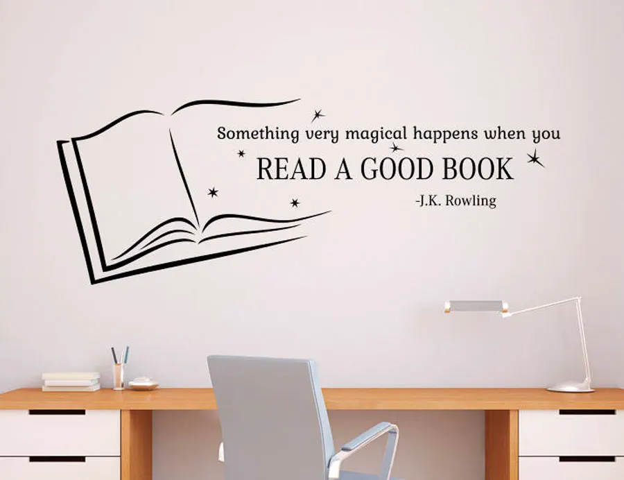 Чтение хорошей книги настенные цитаты наклейка Виниловая домашняя школа