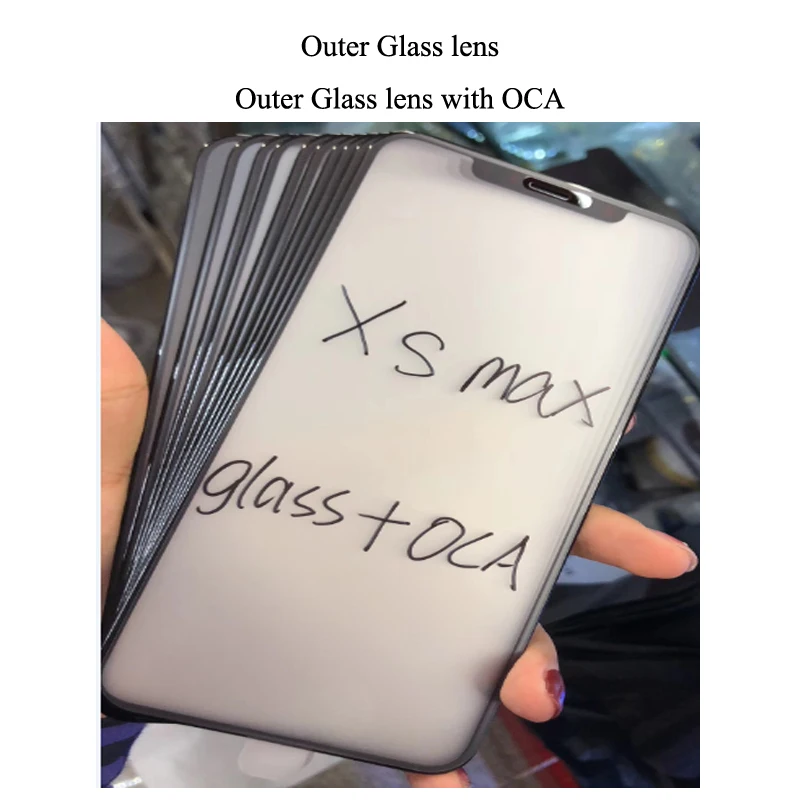 2 в 1 передний экран внешнее стекло Лен с ОСА сборе для iPhone X XR XS max Сенсорная панель