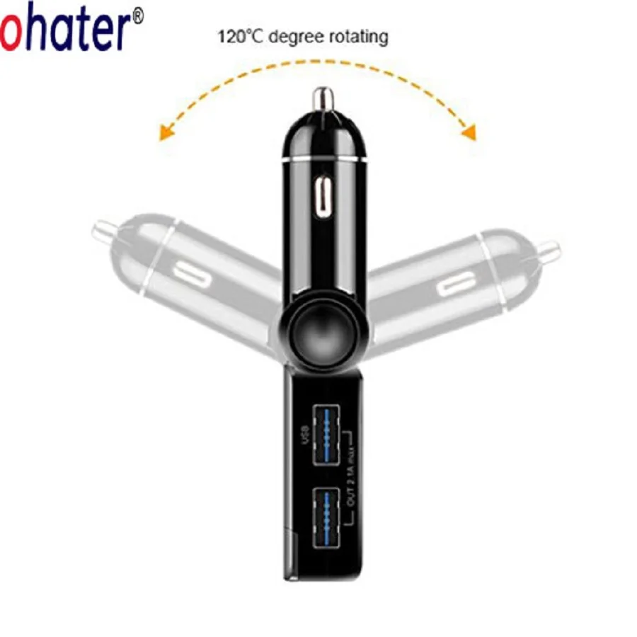 Ohatercar комплект bluetooth fm-передатчик Беспроводной MP3-плееры модулятор Handsfree ЖК-дисплей с двумя USB Зарядное устройство для iPhone Samsung