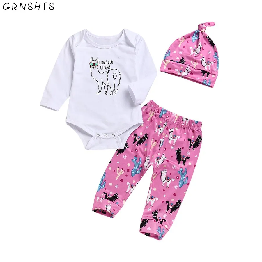 3 шт. для маленьких мальчиков и девочек одежда Альпака комбинезон с длинными