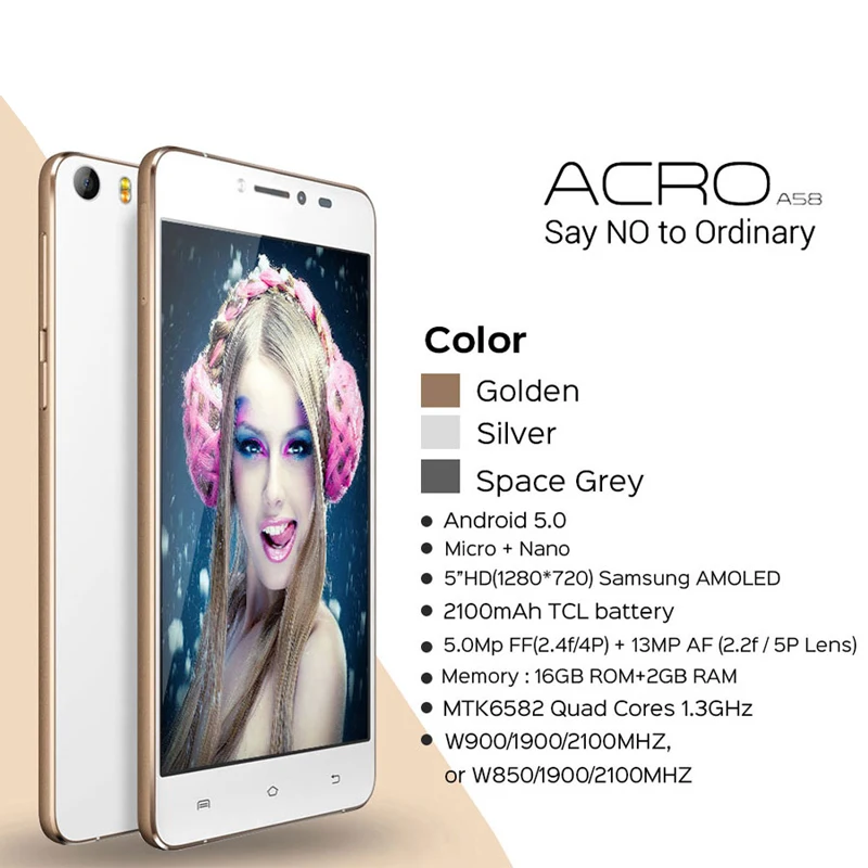 IPRO A58 5 85 мм ультратонкий мобильный телефон 0 дюймов MTK6582 Celular Android смартфон 2 Гб ram 16