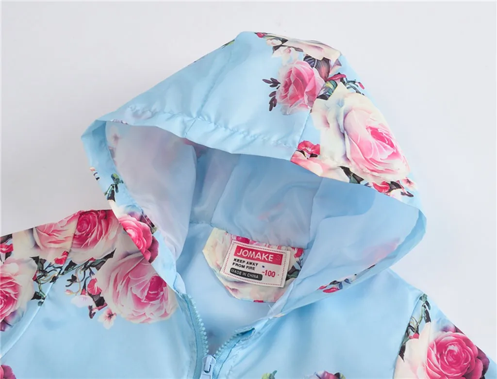 ARLONEET 11colors Toddler Kids Baby Girls Boys Spring Hooded Coat Jacket Thin zipper Floral Flowers Tops outwear for child J0607 | Детская