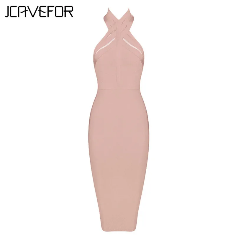 2022 Chic Summer Bandage Dress Women Halter Neck Backless Dresses Sleeveless Slim Sexy Night Club Bodycon Party | Женская одежда