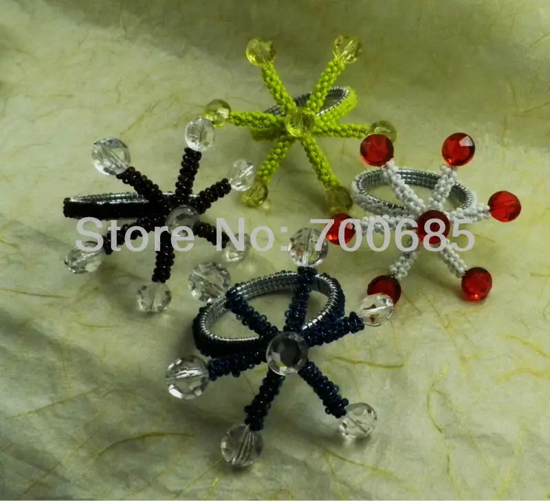 

beaded wedding napkin ring, napkin holder, decoration napkin ring