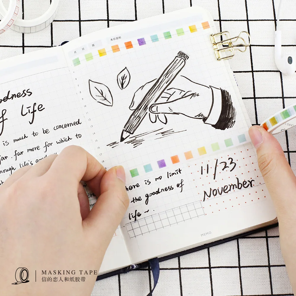 1 рулон ленты для заметок Kawaii повесток дня японский васи DIY декоративные