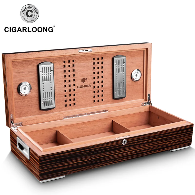 COHIBA увлажняющий коробка из кедрового дерева большей емкости сигары humidior шкаф