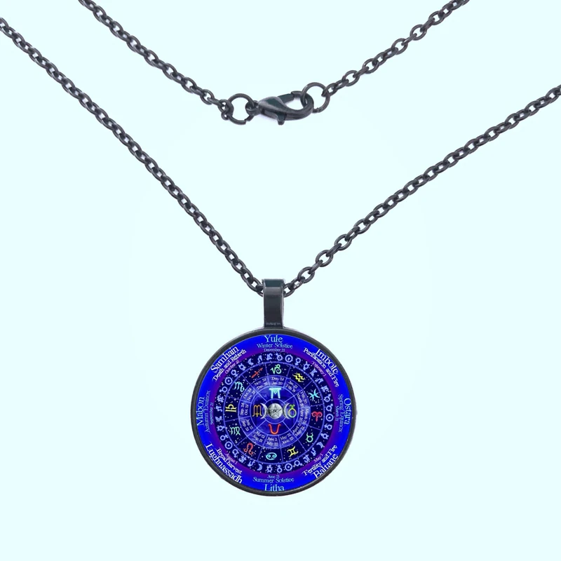 Ожерелье с подвеской и логотипом зодиака Wicca винтажное ожерелье пентаграммой 1