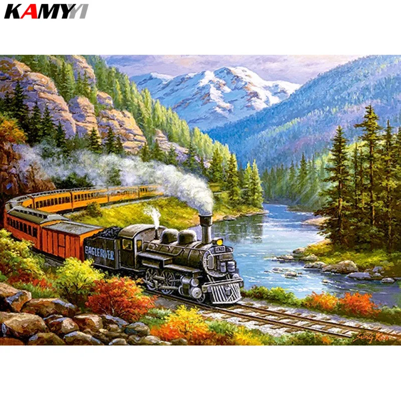 

Full Square/Round Drill 5D DIY Diamond Painting train 3D Embroidery Cross Stitch Mosaic Decor HYY