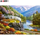 Камни в форме ромбакруглый дрель 5D DIY Алмазная картина с изображением поезда 3D вышивка крестом, мозаичный Декор HYY