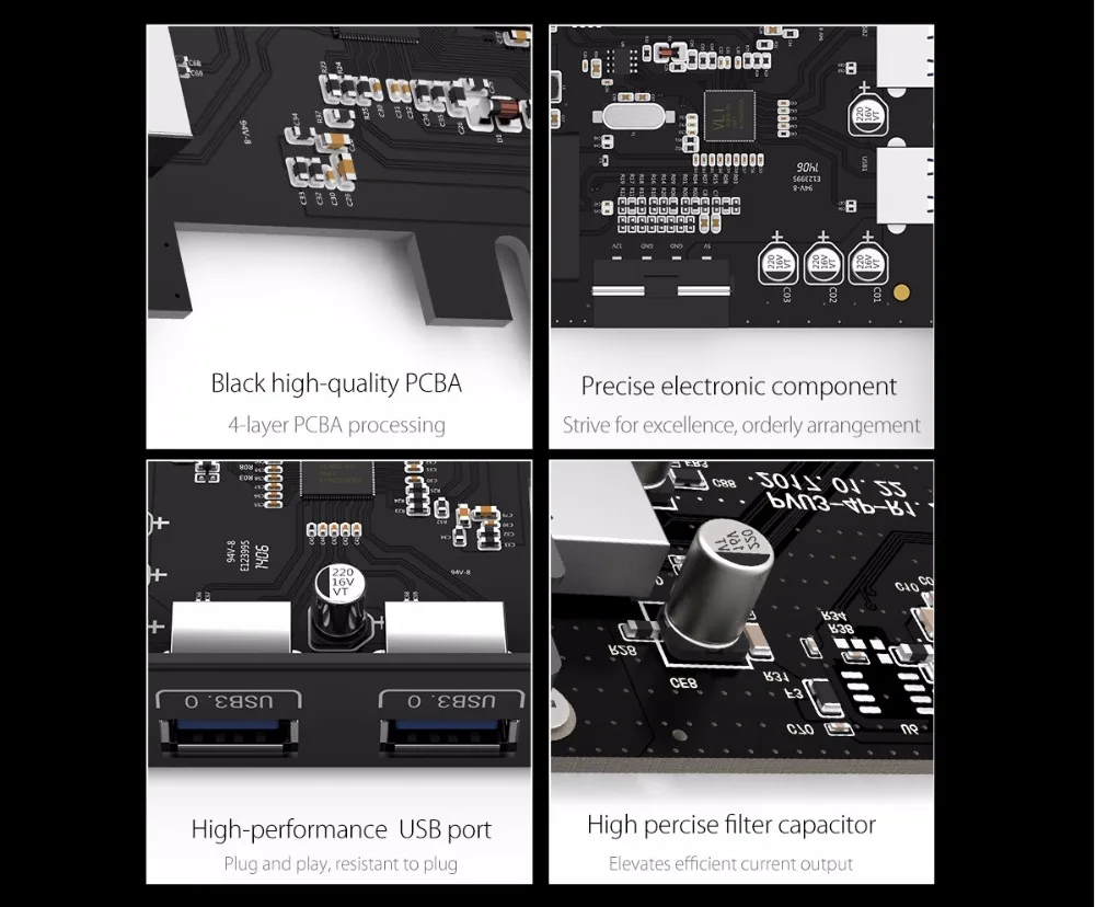 ORICO PVU3-2O2I Настольный 2 порта с чипсетом VLI USB3.0 PCI Express Card USB3.0 концентратор контроллер адаптер карта с 15Pin