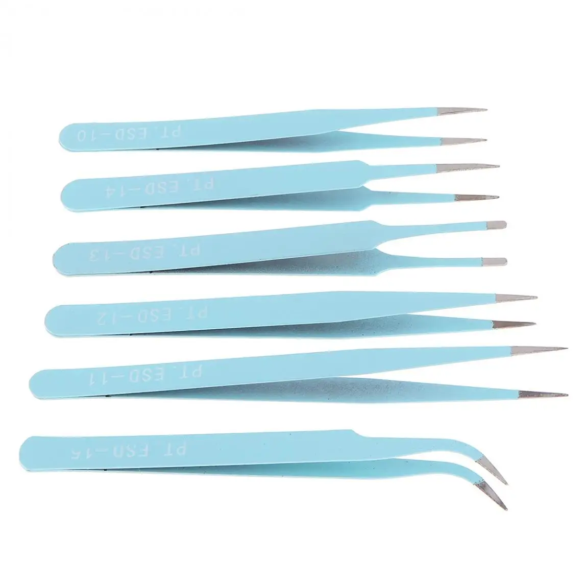 6pcs/lot Precision Tweezers Set 116mm-133mm Anti-Static Stainless Steel Tweezers for Craft, Jewelry, Electronics, Laboratory