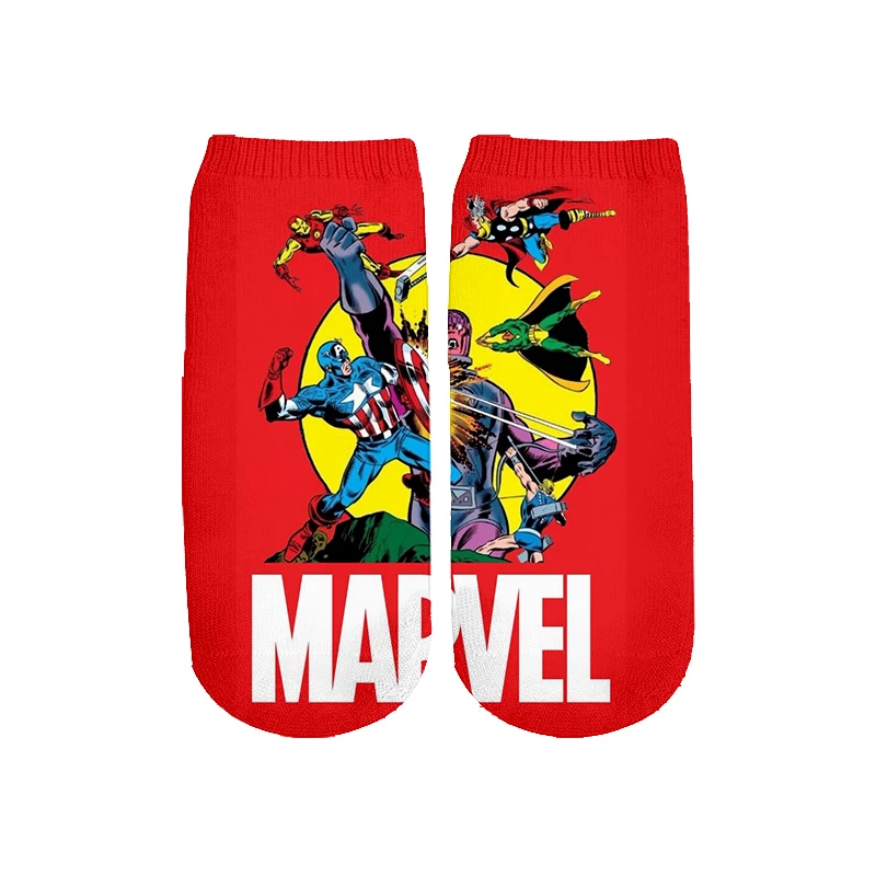 Летние мужские/wo мужские Harajuku Marvel Мстители 3D принт короткие носки хип хоп ниндзя Бэтмен Супермен Спайдермен Капитан Америка Новинка