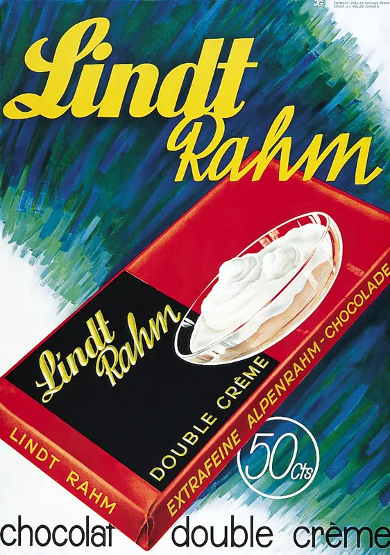 Швейцарская еда шоколадные объявления Lindt Milch классические картины на холсте