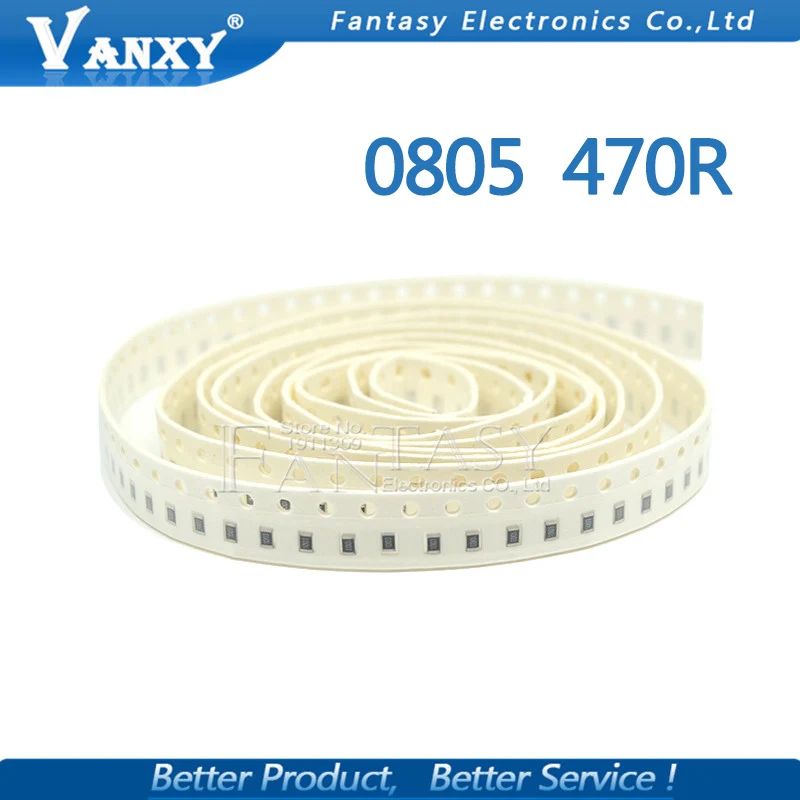 300 шт. 0805 SMD резистор 1% 470 Ом 1 Вт/8 Вт 470R 471 | Электронные компоненты и принадлежности