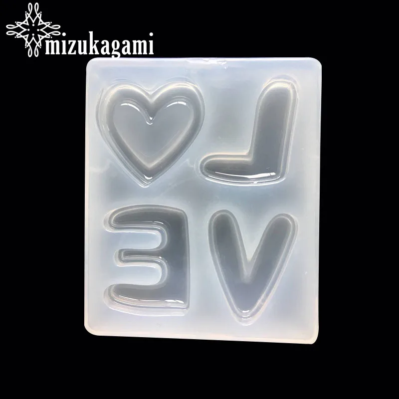 

1PCS UV Resin Jewelry Liquid Silicone Mold Letter Heart LOVE Resin Molds For DIY Necklaces Pendant Charms Making Jewelry