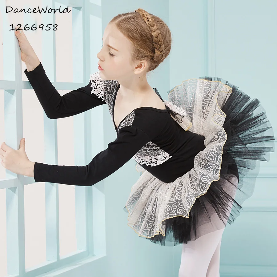 

2018 children ballet dance costumes girls long-sleeve tutus dress gym dresses for kids