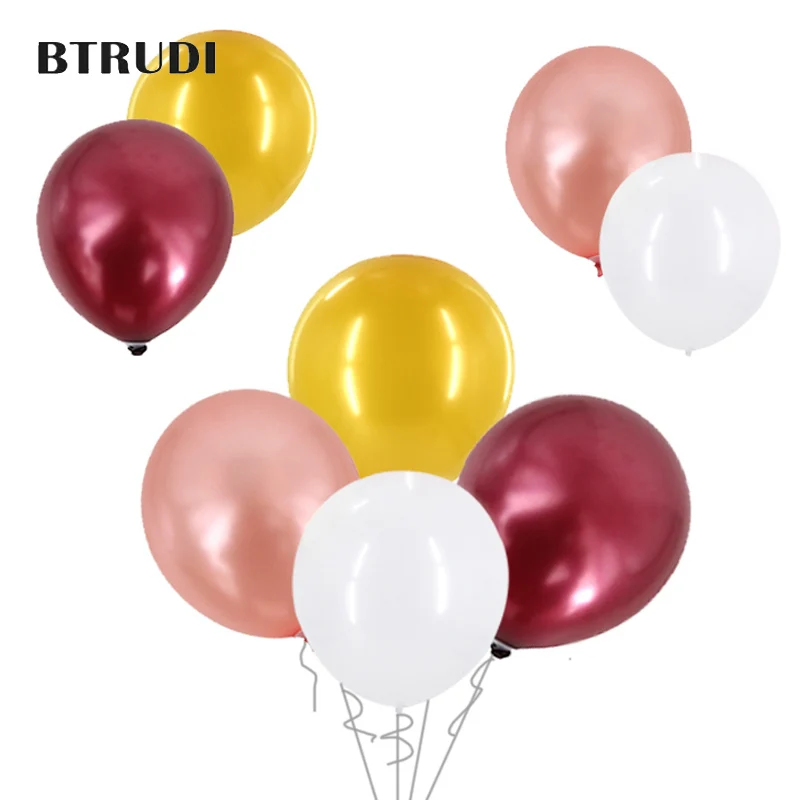 Модный цвет 12 дюймов 30 pcs утепленная розово золотые воздушные шары 2 8g на свадьбу