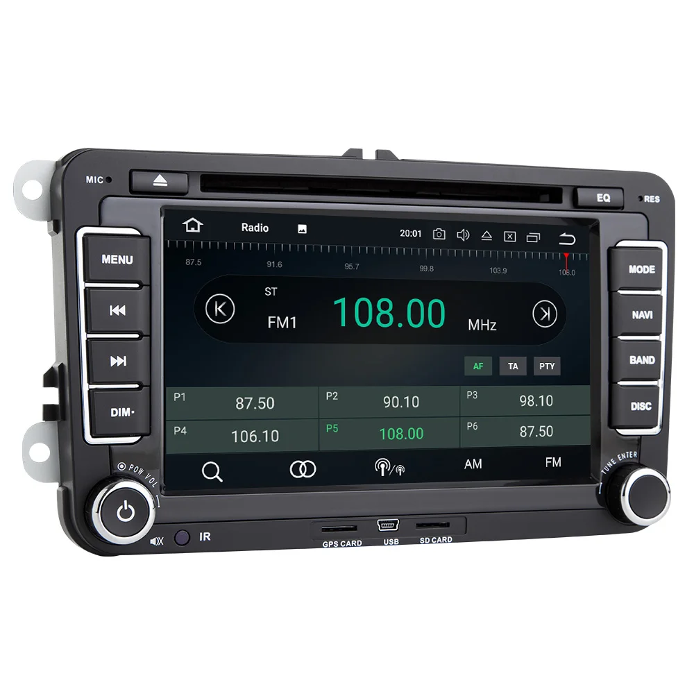 Eunavi 2 Din Android 9 0 автомобильный dvd плеер аудио радио gps навигация для VW GOLF 6 Polo Bora JETTA B6